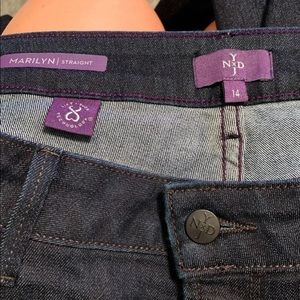 NYDJ Marilyn Straight Leg Jeans 14 Dark